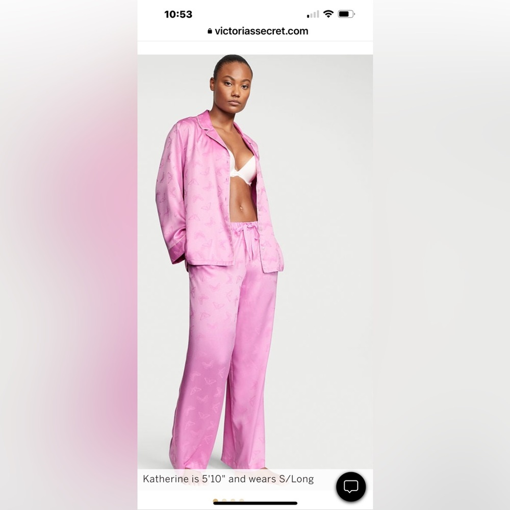 Victoria Secret Satin Long PJ Set pajamas